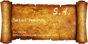Smied Ambrus névjegykártya